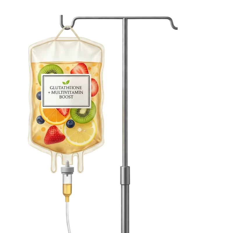 glutathione injection drip with fruits inside